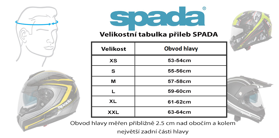 SPADA integrální moto Přilba SP18 Chameleon XL